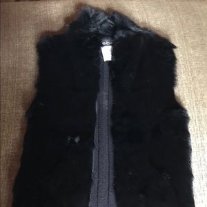 Bebe Faux Fur Vest, Size Small, Black